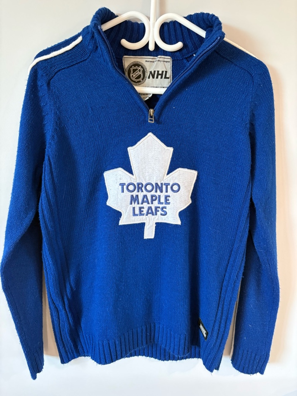 VINTAGE NHL Toronto Maple Leafs Blue Quarter-Zip Sweater